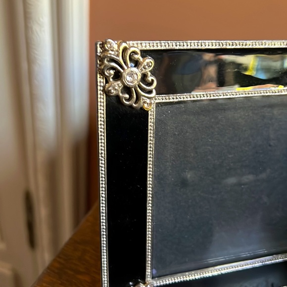 Set of 4 Jeweled Black Enamel & Silver Vintage Picture Frames - Picture 5 of 7
